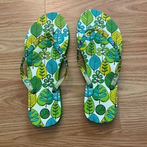 Green Leaf Vera Bradley Flip Flops